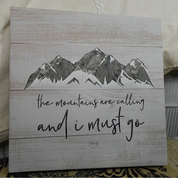 10x10 Canvas Mountain Wood Style Art for Home Decor | Wall or Tabletop Decor - Picture 6 of 6